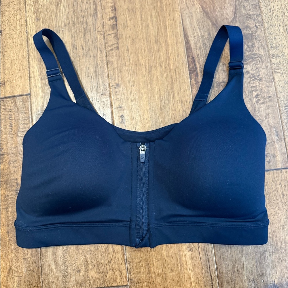 Old Navy Women's Navy Zip-Front Sports Bra